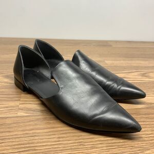 Vince Women's Damris Black Calf Leather D'Orsay Flats Size 9.5 M (MSRP $295)